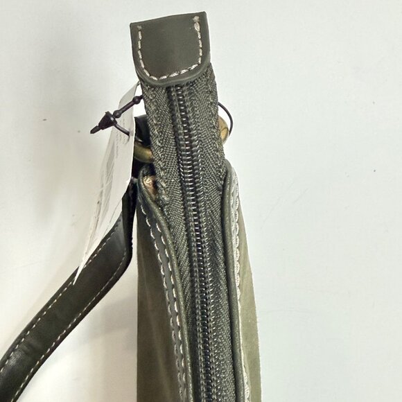 Nine West Y2K Mini Shoulder Bag Green Suede Leather Accent NWT - Picture 13 of 13